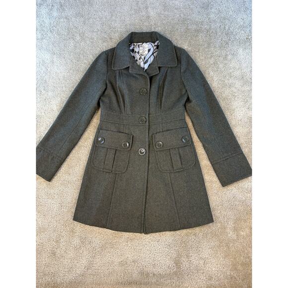 Tulle Anthropologie Wool Blend Coat Women’s Size Medium Button Front - Picture 1 of 10